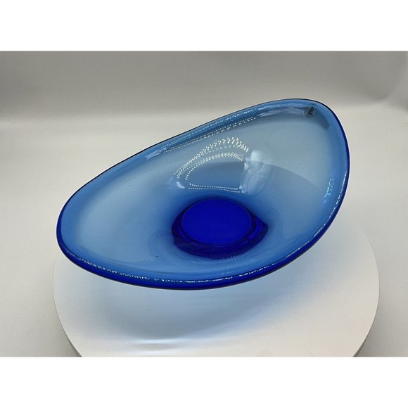 Vtg. Holmegaard MCM Chunky 1960's Oval Glass Bowl - Picture 7 of 16